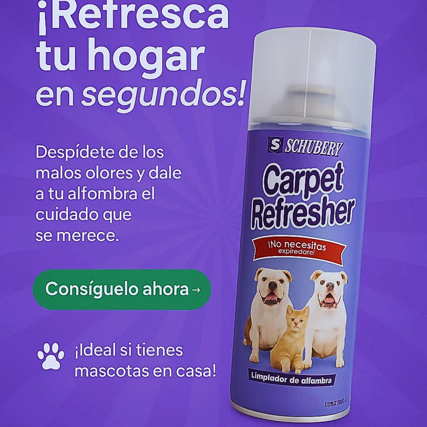 Espuma LimpiaSeco® – Para Sillón, Alfombra y Piso | Elimina Olores de Mascotas”